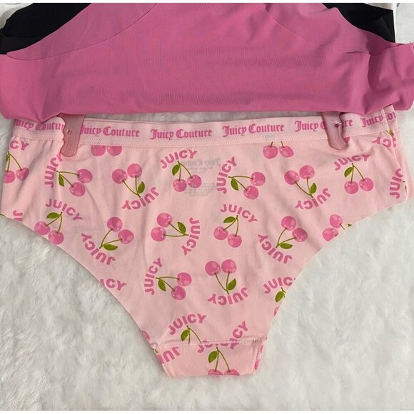 Juicy Couture Bikini Brief Pink, Black, White, Gray Logo 5 Panties Set Size L - Picture 7 of 10
